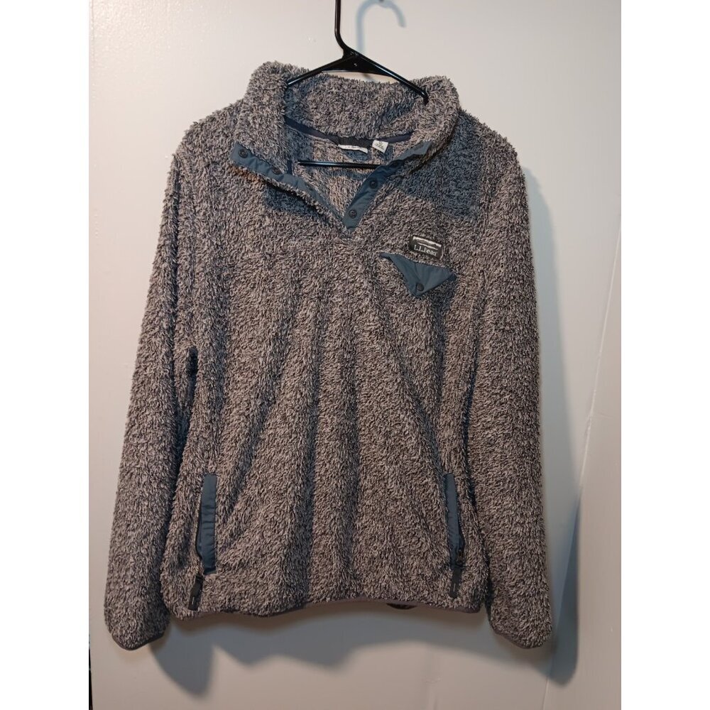 L.L. Bean Women's Grey Polartec Fleece Quarter Zip Pullover Sweatshirt Size XL